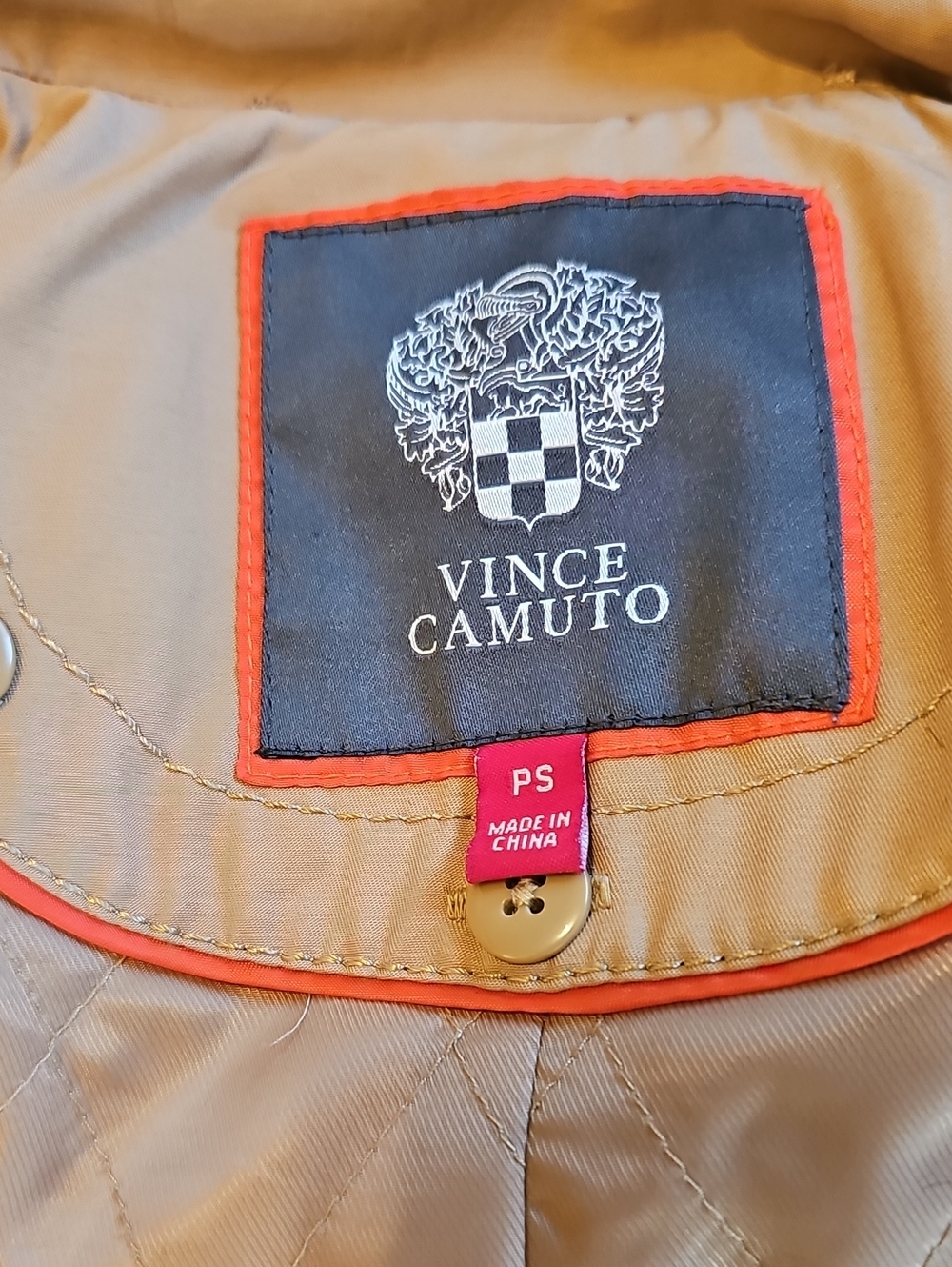 Vince Camuto Asymmetrical Zip Belted Trench Coat - Tan / Camel - Picture 7 of 14